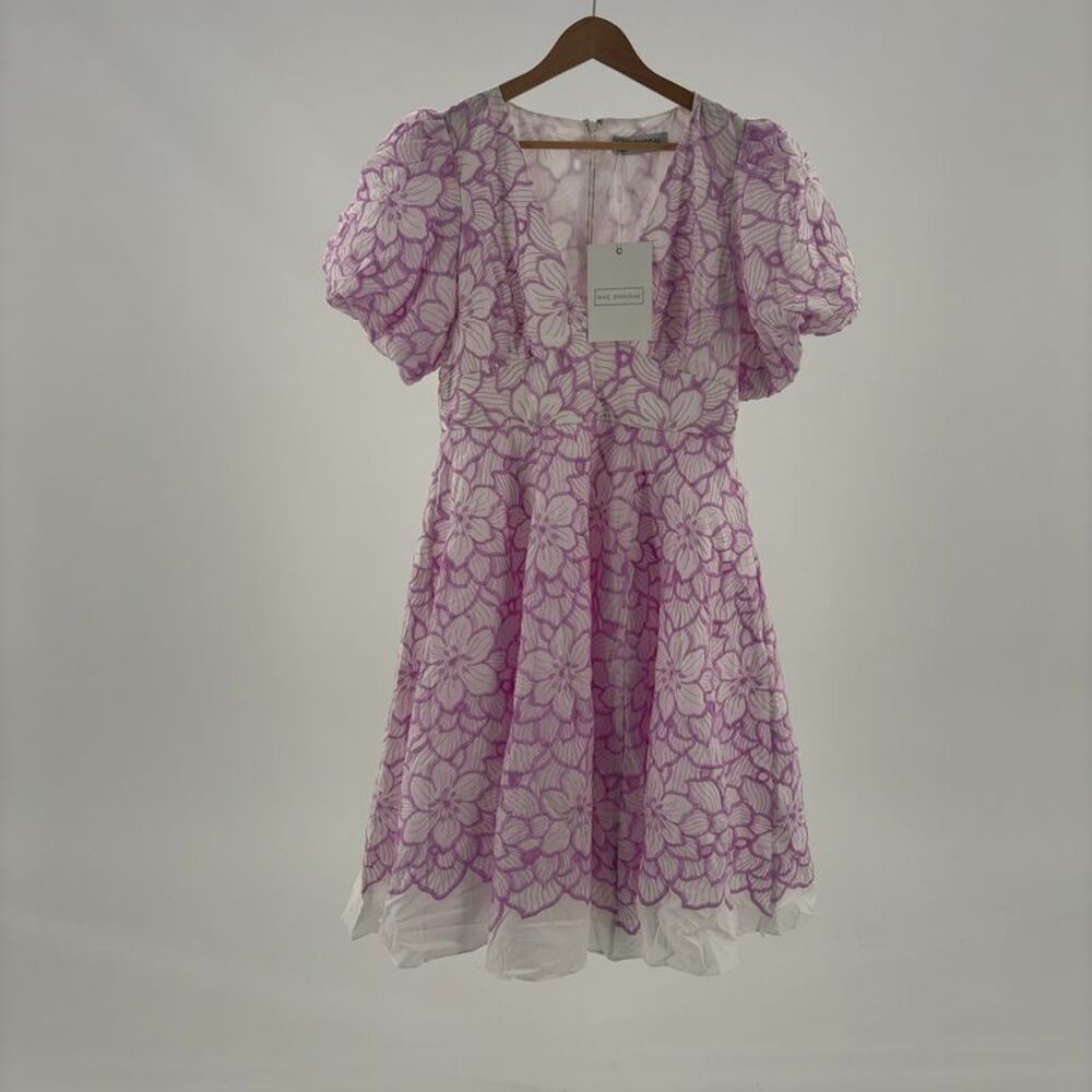 Mac Duggal Embroidered Floral Midi Dress